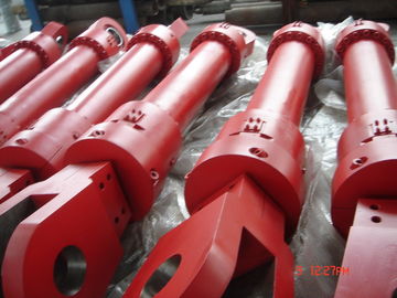 Red Single Acting Hydraulic Ram Lifting Hydraulic Cylinder For Furnace